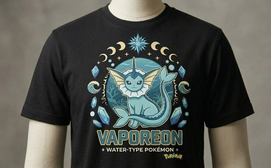 kolekcja eeve vaporeon koszulka serce